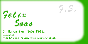 felix soos business card